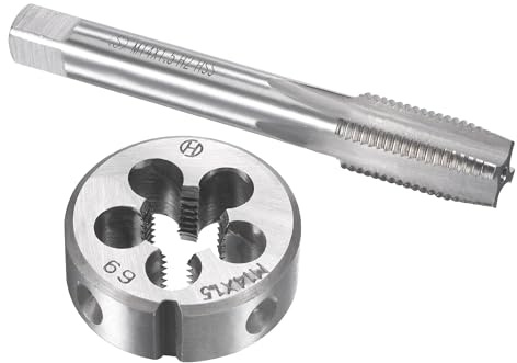 TOP-VIGOR M14 x 1,5 mm metrisches Gewindeschneider-Set, Maschinengewindebohrer mit rundem Gewindeschneider, robustes Gewindebohrer- und Schneideisen-Set für Heimwerker, Reparatur, Schneiden von Außen-