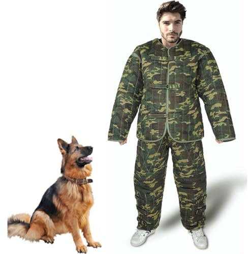 Beißanzug für das Hundetraining – Professioneller Schutzanzug für das Hundetraining, Beißanzug für Hunde, abnehmbare Ärmel, Schutzkleidung aus Segeltuch mit Reißverschluss