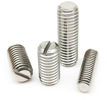 5/10 Stück M1.2 M1.4 M1.6 M2 M2.5 M3 M4 M5 M6 M8 GB73 304 Edelstahl Schlitzkopf Flachspitze Endkopflose Madenschraube Stellschraube(2mm,10pcs M1.4)