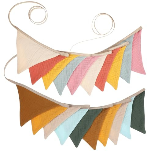 VILLCASE Wimpel-Banner-Flaggen – 2 Schnüre Bunte Dreieck-Banner – 6. 2 7 Langes Wimpelbanner – Jute-Wimpelkette Für Den Außenbereich Zum Aufhängen Auf Partys