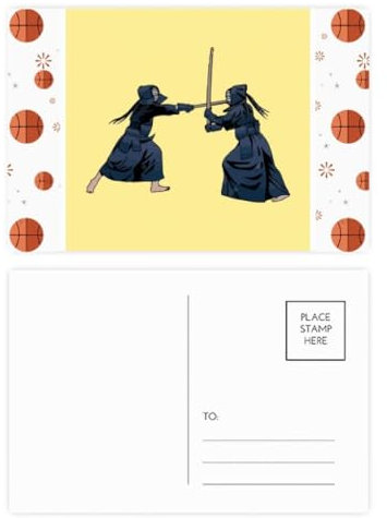 Colorful Reality Kendo Fistfight Japan Basketball Postkarten-Set, Dankeskarte, Versandseite, 20 Stück