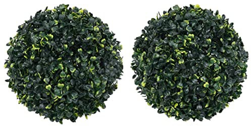 Somanki Künstliche Buchsbaumkugeln 2 STK Buchsbaumkugel Künstlich, Kunstpflanze, Buchsbaum Schablone Kugel, Künstliche Pflanzen, 45 cm