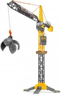 cavernedesjouets Grue de Chantier 120 cm filoguidee Enfant, avec Boule Demolition, Rotation 360° - telecommande avec Fil - Set Engin et Carte