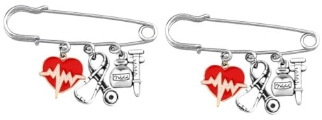 VALICLUD 2stücke Brooch Pin Stethoscope Brosche Für Damen Stilvolle Sicherheitsnadel Für Kleidung Rucksäcke Und Jeans Perfektes Für Und Ärzte