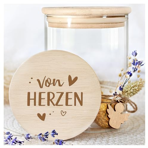 Grandora Vorratsglas mit Holzdecke, Dankeschön Geschenk | Mitbringsel Erwachsene, Abschiedsgeschenk Kollegen, Geschenk für Kollegen, Geschenk Lehrerin, Geschenkideen für Erzieher