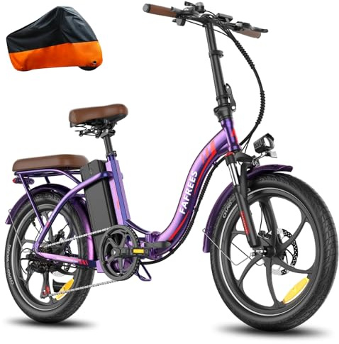 Fafrees F20+ PRO E Bike hopfällbar cykel 20 tum 810 Wh [officiella ] män kvinnor Fatbike 22,5 AH-batteri, elcykel 250 W, Fat Ebike 140 kg, E mountainbike (lila)