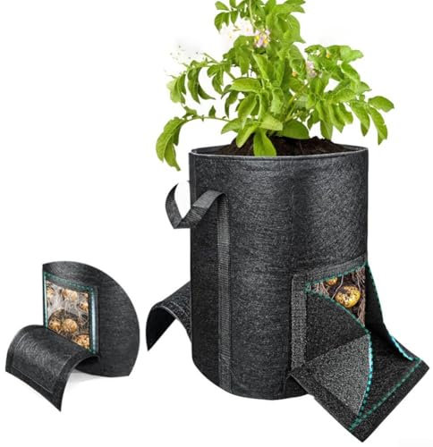 ZAMETTER Secchio in feltro ispessito per piantare, riutilizzabile, in tessuto non tessuto, traspirante, per coltivare il giardino (15 Gal)