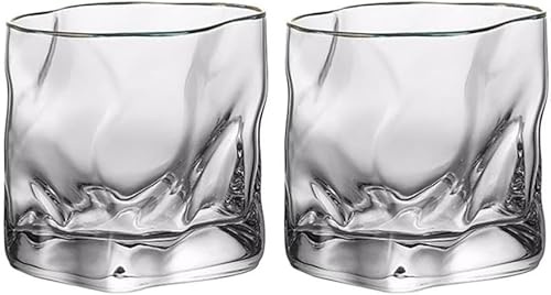 LZJZJE Tasses à café Verre à vin créatif en Cristal, Verre à Whisky, Verres à Cocktail carrés 280ml/9.5oz Verres à thé