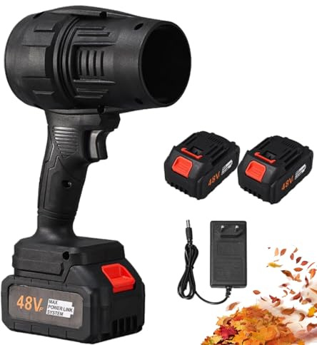 Soplador Turbo Jet, Soplador InaláMbrico Air Force, Soplador De Aire Potente, Plumero de Aire inalámbrico Turbo Super Power, EliminacióN De Nieve (Negro+2 Batería)