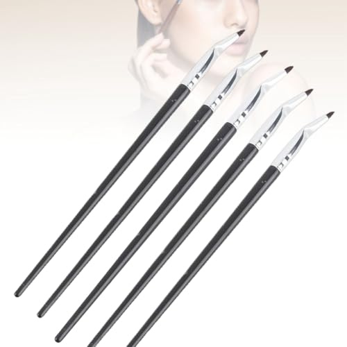 Majatou 5pcs Pinceaux Eyeliner, Angle fin à angle ultra-mince Plat Dougoir pour l'œil pinceau de Pince de Précision maquillage des yeux Pinceaux Eyeliner Angles Outil Cosmétique Pour correcteur