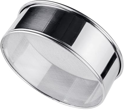 Tamiz de harina de malla fina de acero inoxidable para hornear y cocinar, colador redondo profesional, suministros de cocina, herramienta profesional para hornear