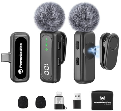 Micrófono Lavalier inalámbrico mini micrófono para teléfono Android tipo C, tableta, PC, grabación de video, micrófonos con clip giratorio y grabación de denoise, ideal para Vlog, Tiktok, Youtube