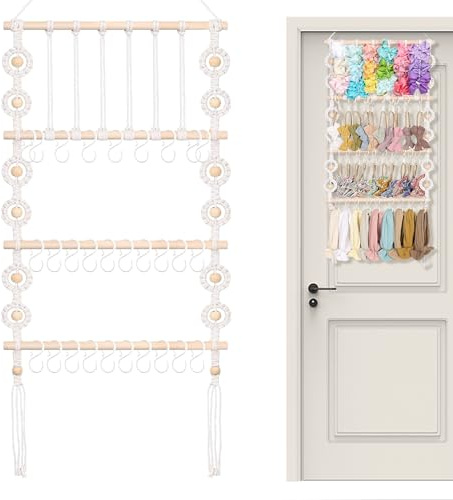 Lnhgh Porte-Serre-Têtes pour Fille - Organisateur À Nœuds Capillaires Vertical,Rangement Élégant pour Serre-Têtes sur Porte ou Mur (Chambre, Séjour, Dressing, Vanité)