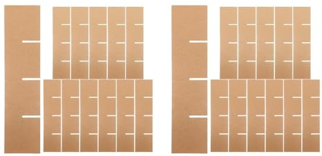 UKCOCO 24 Stück Umzugskarton Trennwände Set: Gläserkarton Umzugskisten Trennwände - Karton für Gläser Transport, 33.5 x 8 x 0.3 cm, Khaki