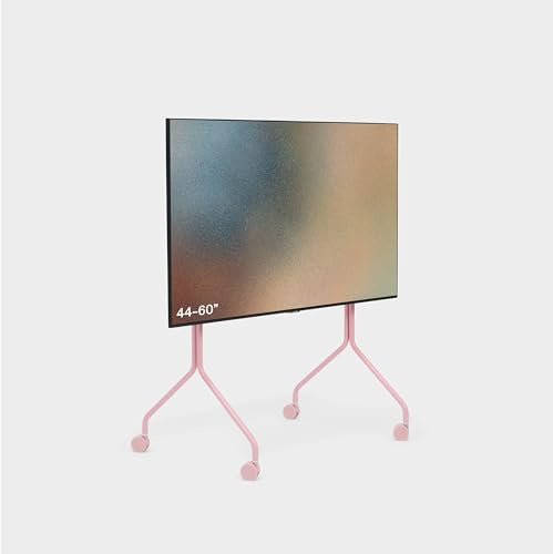 Pedestal Moon Rollin Bubble Gum TV-Rollwagen, Fernseher 44-60 Zoll – Rosa | Fernsehständer mit Rollen, TV-Wagen, TV-Standfuß rollbar, TV-Erhöhung fürs Wohnzimmer.