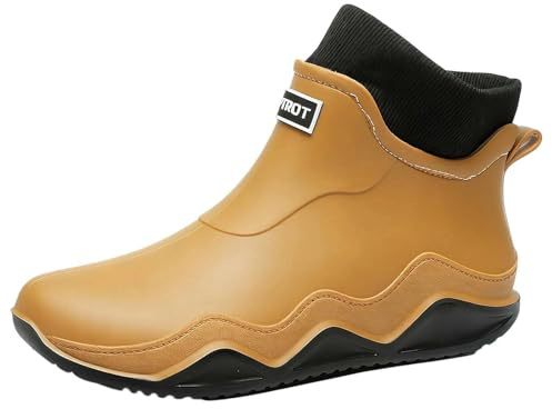 Bottes Caoutchouc pour Homme et Femme Pluie imperméables antidérapantes Enfiler sécurité de qualité Chaussures Imperméabilité Totale Fourrure Polaire Doublure Idéales Festivals Jardin