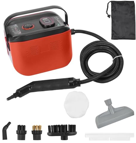 SHUAIGUO Pulitore a Vapore Portatile Macchina Multi-superficie Pulitore a Vapore Portatile per Uso Domestico 3 Testine per Spazzole Raschietto Finestre Custodia in Tessuto Copertura in Tessuto (#1)