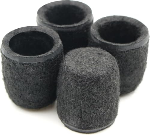 Design61 Set di 4 feltrini Ø 16 mm, scorrevoli silenziosi e protezione del pavimento, in feltro PET per sedie tubolari, parquet e laminato