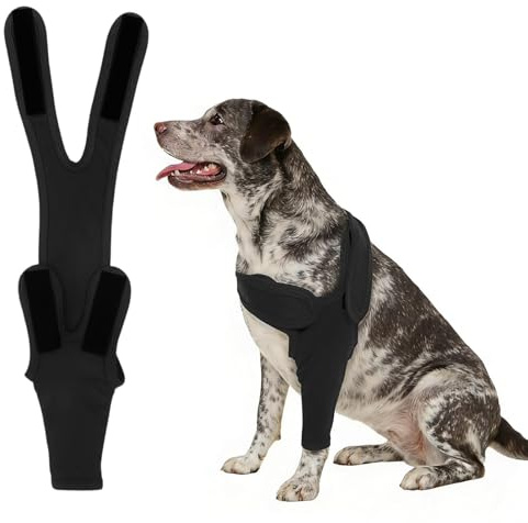 PARFCO Hund Recovery Sleeve für Vorderbeine, Verstellbar Hundebeinschutz, Größe M Weiche Ellenbogenkappe Hund, für Verhinderung des Leckens Bei Haustieren, Schutz von Wunden