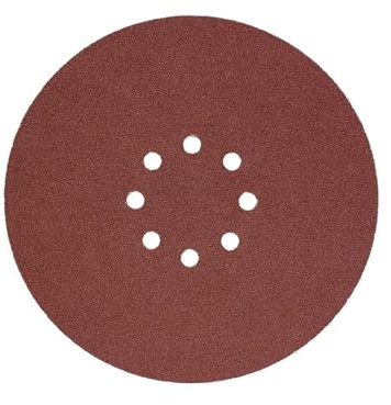 Lot de 10 disques abrasifs à 8 trous pour outils rotatifs professionnels du bois - 225 mm - Grain 40 - Rouge