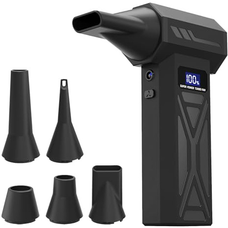 Mini Gebläse Akku Elektrische Staubgebläse, 4-Gang 110000 U/min Electric Air Duster,Compressed Air Duster Mit 4000mAh Akku für Reinigungsset,Auto,Sofa