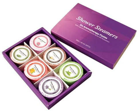 WESIEVYA Compresse Aromatiche da Bagno 6 Pezzi Oli Essenziali Naturali Pastiglie per Doccia a Vapore per Aromaterapia Donna Sali da Bagno Profumati per Relax e Benessere Quotidiano