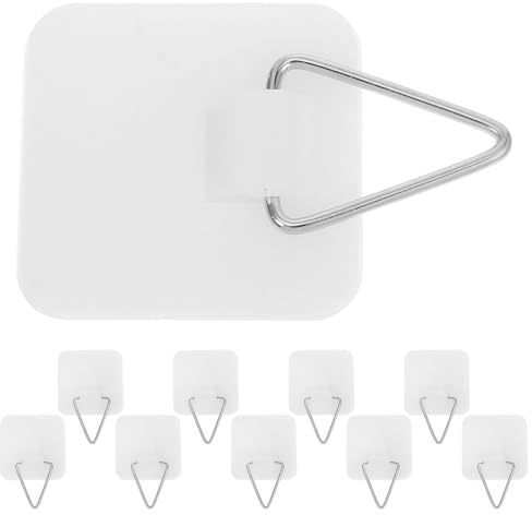 Sosoport Lot de 20 Crochets Adhésifs Invisibles Blancs pour Cadres Photo et Assiettes Décoratives, Supports Muraux Auto-adhésifs 3,2 Cm sans Perçage, Fixation Murale Stable pour