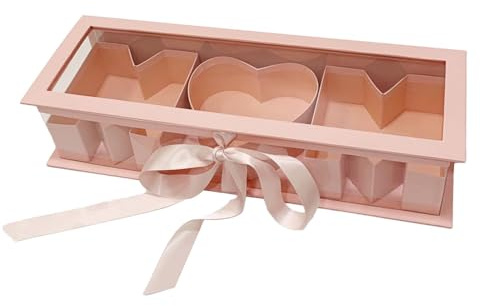 JISADER Mom Empty Flower Box Fillable Gift Box, Elegant Eternal Soap Packaging Box for Valentines, DIY Present Decor, Pink