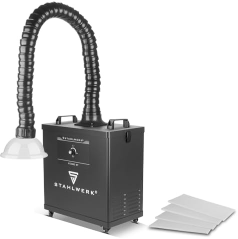 STAHLWERK Rauchabsaugung FE-300 ST, 300 W Absauganlage mit 3-fach-Filter | Sicherer Rauchabsorber und Rauchabzug, Schweißrauch- und Lötabsaugung zur Filterung von Rauch, Gasen und Dämpfen