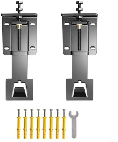 Set di 2 ganci di sollevamento per cappa con meccanismo regolabile in altezza per un montaggio sicuro in cucina, design robusto in acciaio laminato a freddo con maggiore stabilità (versione estesa)