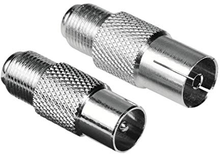 Hama SAT Adapter 2er Set (F-Kupplung auf Koax-Stecker und F-Kupplung auf Koax-Kupplung)