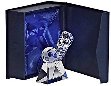 Glaspokal Fußballtrophäe Award Sportlerauszeichnung aus Glas Höhe 10cm