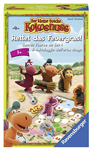 Ravensburger Spiele 23397 - Der kleine Drache Kokosnuss Rettet Das Feuergras! - Mitbringspiel