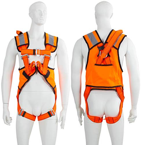 G-Force Orange High Visibility 2 Point Full Body Height Safety Fall Arrest Protection Restraint Harness (M-XL)