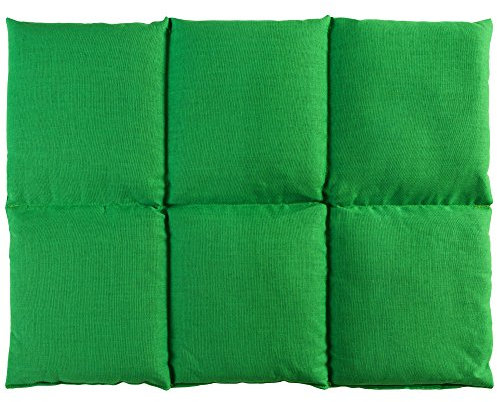 Rapssamenkissen groß 40x30cm 6-Kammer - froschgrün - Wärmekissen Körnerkissen z.B. als Rückenkissen & Bauchkissen - Rapskissen 30x40 - froschgrün