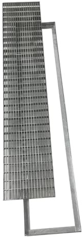 EINSIDE Absatzsicherer Gitterrost aus feuerverzinktem Stahl, 15 × 100 cm | Rechteckiges Drainagegitter, Abflussgitter