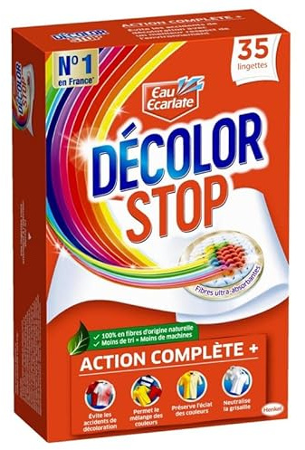 DÉCOLOR STOP - Lingettes Anti-Décoloration 35 Lingettes - Lot De 3 - Vendu Par Lot