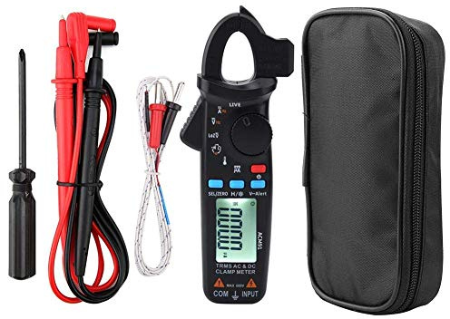 ACM91 Medidor de Pinza Digital de Corriente de AC/DC de 1 mA Medidor de Contadores de Verdadero Valor Eficaz RMS 6000 Probador de Baja Impedancia Negro