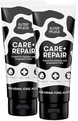 HAKA Euterpflege Spezial I 2x200 ml Feuchtigkeitscreme für raue, strapazierte Haut I Sanfte Pflegecreme für trockene Hände und beanspruchte Haut I Ohne Parfum