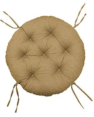 chilly pilley Papasansessel Rundkissen RundRattansessel Auflage Sesselkissen Gartenkissen Sitzkissen Garten Kissen Gesteppt mit Schlaufen (60cm, Cappuccino)