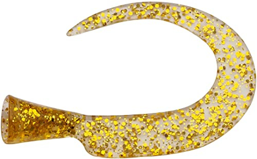 Abu Garcia Svartzonker MCMY Tail Reservsvansar, Miljövänliga Ersättare, Tillbehör Till Fiskedrag, Hållbar Plastisol För Sötvatten- Och Saltvattenfiske, Guldglitter 6.9 Cm