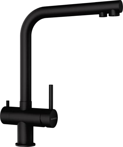 SCHOCK Küchenarmatur VITUS Puro – schwarze Hochdruck Filterwasser Armatur mit Festauslauf und standard Norm-Anschlüssen