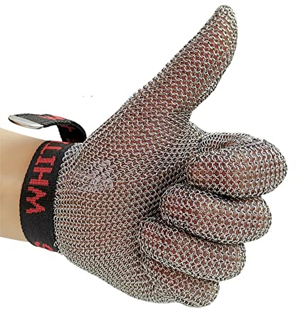 XTTY Schnittfeste Handschuhe Metallschneideständige Handschuhe, Anti-Säge Schlachtmaschinen Anti-Schneideschutzhandschuhe, for Linke und rechte Hände (Size : M/A Pack of one)