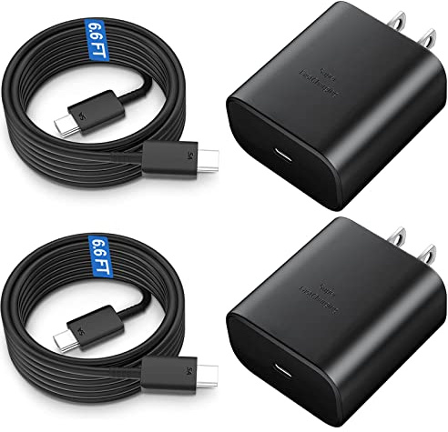 45W USB C Fast Charger, 45Watt Super Fast Charger Type C with 6.6ft Android Fast Charging Cable Cord for Samsung Galaxy S26 Ultra/S26/S26+/S25 Ultra/S25/S24/S23 Ultra/S22 Ultra/S20 Ultra/Note 10 Plus