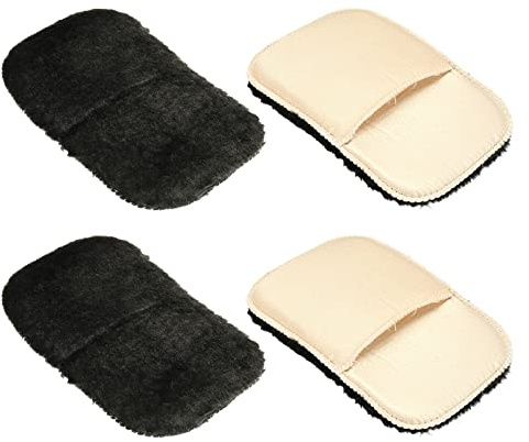 PATIKIL Shoes Polishing Gloves, 4 Pack Cleaning Shine Cloth for Leather Boots, Black