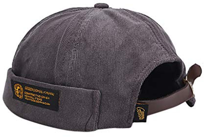 Docker Cap Seemannsmütze Docker Mütze Trawler Beanie Mütze Ohne Schirm Rollmütze für Unisex Cap Herrenhut Bikercap Hat Wandermütze Seemannskappe Hafenmütze Brimless Hat Hafenmütze (Grau, Onesize)