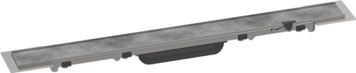 hansgrohe Fertigset Duschrinne RainDrain Rock, befliesbare Abflussrinne 600mm, Bodenablauf Dusche kürzbar