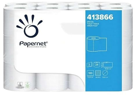 Papernet Ready Table – Servilletas de papel de 1/2 pliegue con tecnología Ready Table 416183, 5 clips por paquete, 330 porciones por clip, tamaño 21,6 x 16,6 cm, tamaño plegado, 16,6 x 10,8 cm