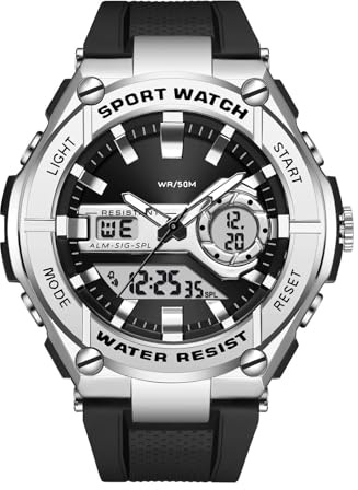RORIOS Relojes Deportivos para Hombre Militar Relojes de Pulsera con Alarma Reloj Multifuncional Digital para Hombre