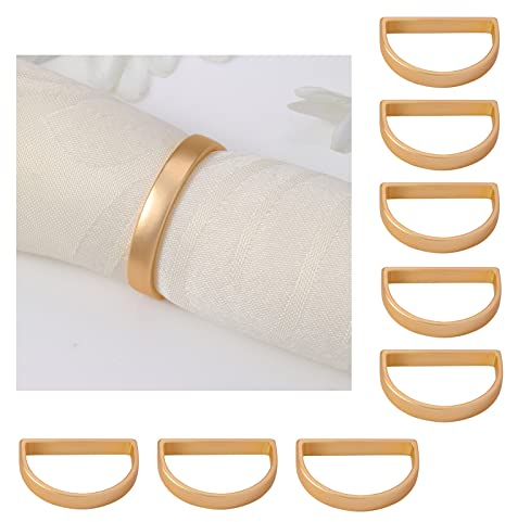 BSITSSS 8 Stück Serviettenringe, Serviettenringe Gold Serviettenring Set, Servietten Ringe Servietten Ring für Hochzeitsfeier Abendessen Thanksgiving Jubiläum Tischdekoration Napkin Rings